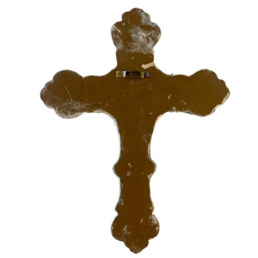 Beautiful White Wash Faux Cross Vintage  Spiritual Great Condition!